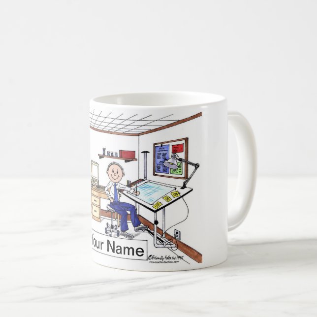 Caneca De Café Arquiteto - Engenheiro, Homem (Frente Esquerda)