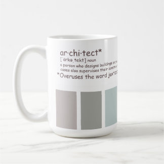 Caneca De Café Arquiteto. Sobreutiliza a justaposição da Mug de C