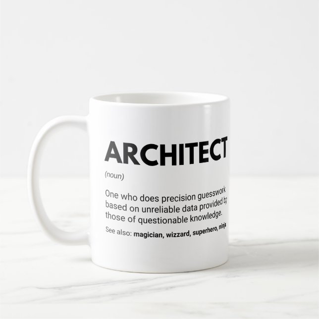 Caneca De Café Arquitetos Definição de Engenheiros Engraçados (Esquerda)