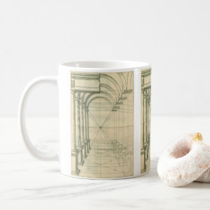 Caneca De Café Arquitetura Vintage, Arches Colunas Perspectiva