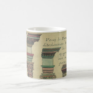 Caneca De Café Arquitetura Vintage, as 5 Ordens Arquitetônicas