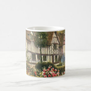 Caneca De Café Arquitetura Vintage Jardim Formal Cottage Inglês