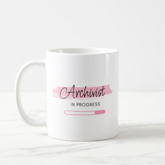 Caneca De Café Arquivista em Andamento - Personalizado (Esquerda)