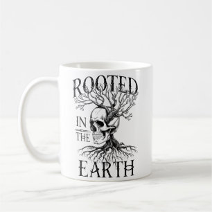 Caneca De Café Arraízes na Arte do Crânio Gótico da Terra