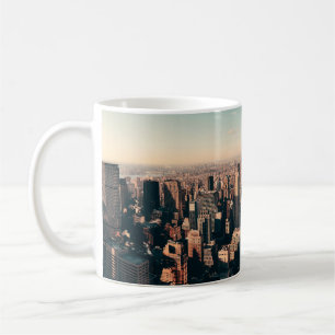 Caneca De Café arranha-céus Nova Iorque na vista urbana de cima. 
