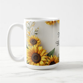 Caneca De Café Arranjo de Flores de Girassóis Cottagecore