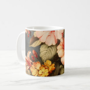 Caneca De Café Arranjo Floral Vintage Vibrante