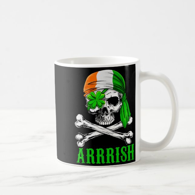 Caneca De Café Arrish Irish Rate Skull St Patricks Day Clover Gif (Direita)
