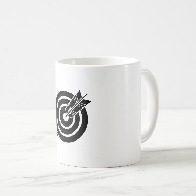 Caneca De Café Arrow hit a round target Mugs & Cups (Frente Esquerda)