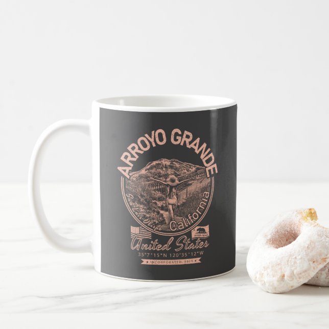 CANECA DE CAFÉ ARROYO GRANDE CALIFÓRNIA - CIDADE DE ARROYO GRANDE (Com Donut)