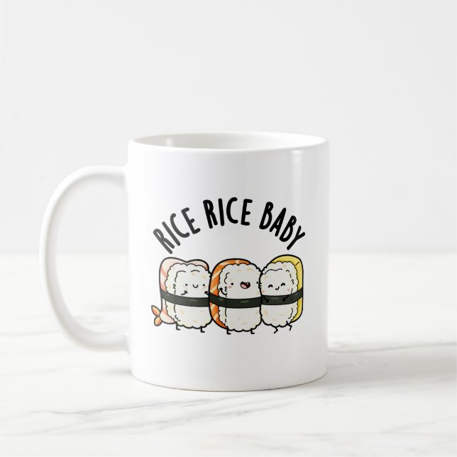 Caneca De Café Arroz Arroz Bebê Engraçado Sushi Comida Pun (Esquerda)
