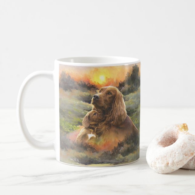 Caneca De Café Arrumador irlandês com cachorrinho (Com Donut)