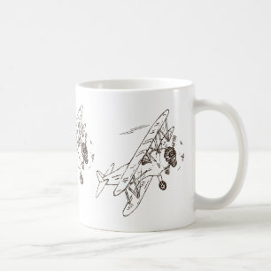 Caneca De Café Art Deco Bi-planes - não descreve texto.