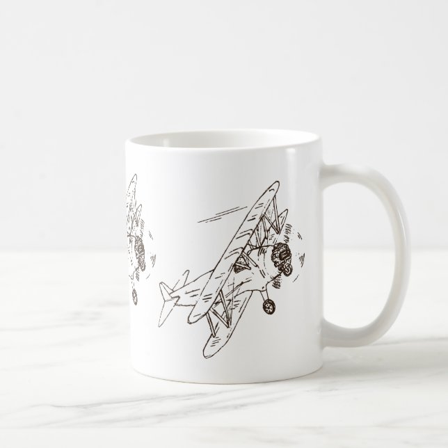 Caneca De Café Art Deco Bi-planes - não descreve texto. (Direita)