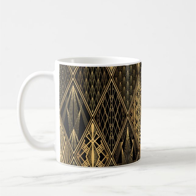 Caneca De Café Art Deco Black Dourado Elegance (Esquerda)