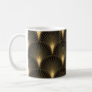 Caneca De Café Art Deco Black Dourado: Luxo sem costura