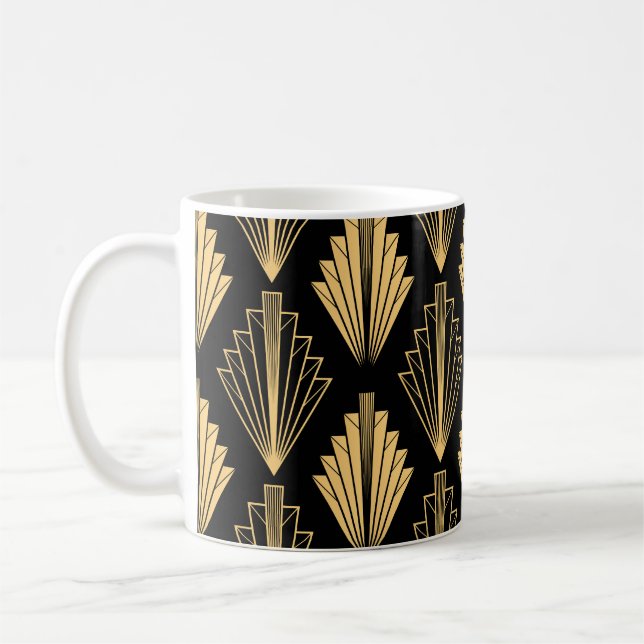 Caneca De Café Art Deco Black Dourado: Sem costura (Esquerda)
