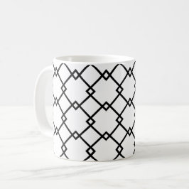 Caneca De Café Art Deco Black White Strike Retro Pattern Mug