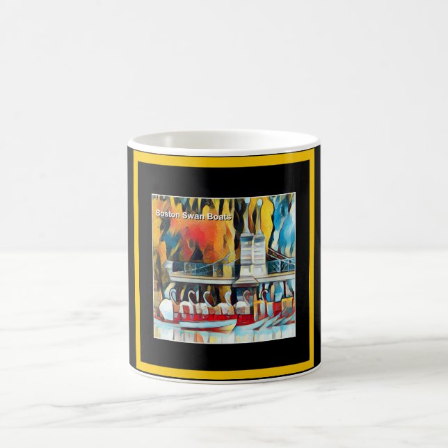 Caneca De Café Art Deco Boston Swan Boats (Centro)