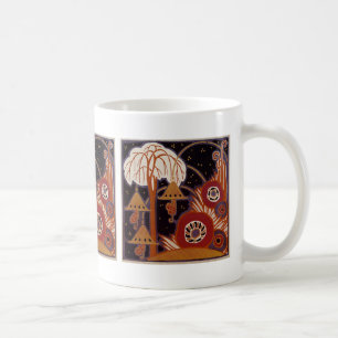 Caneca De Café Art Deco Design nº 4 Jardim Exótico