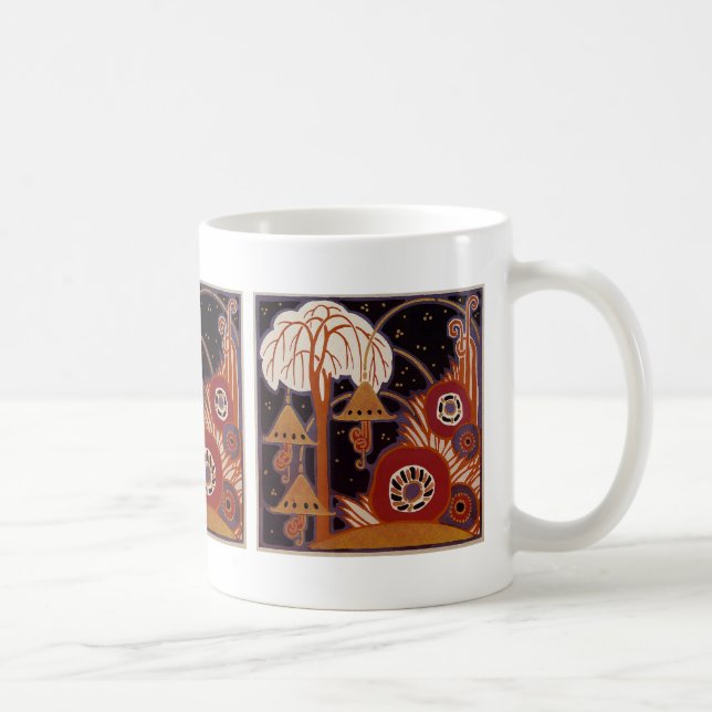 Caneca De Café Art Deco Design nº 4 Jardim Exótico (Direita)
