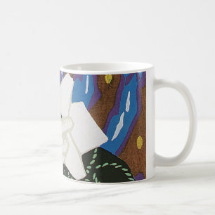 Caneca De Café Art Deco Design n.o 12 Rosa Branca