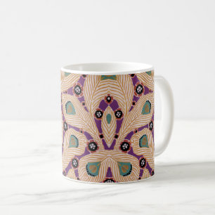 Caneca De Café Art Deco Design n.o 1 Penas de Pavão