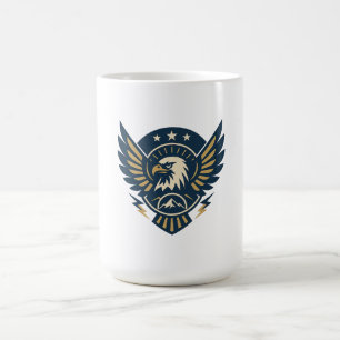 Caneca De Café Art-Deco Eagle Emblem - Crest Geométrico