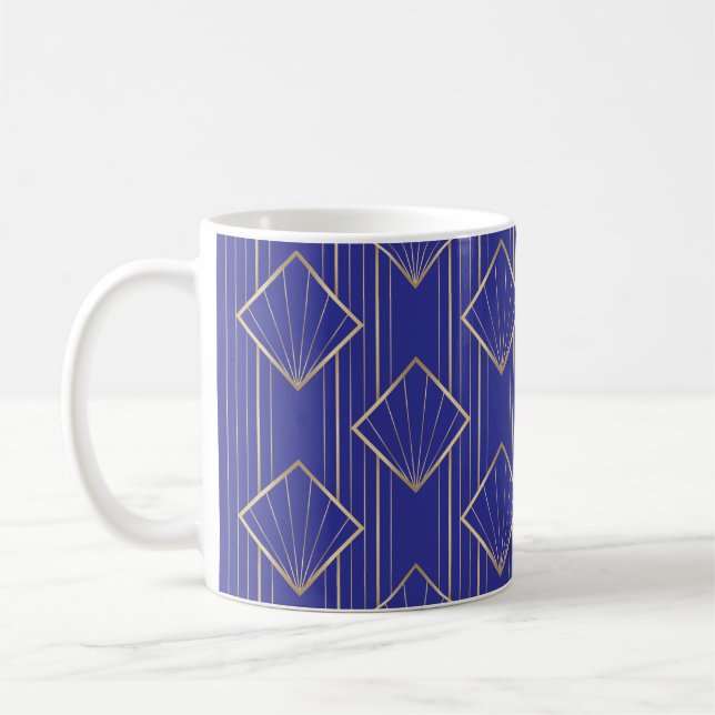 Caneca De Café Art Deco gold & blue (Esquerda)