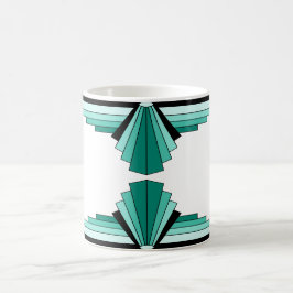 Caneca De Café Art Deco Patterin in Greens Coffee Mug