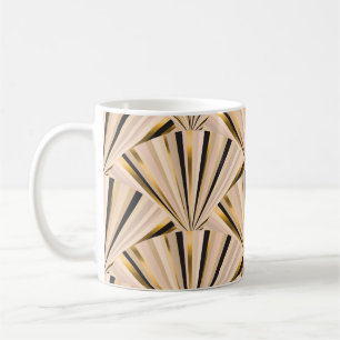Caneca De Café Art Deco Scales: Glamor geométrico do Ouro