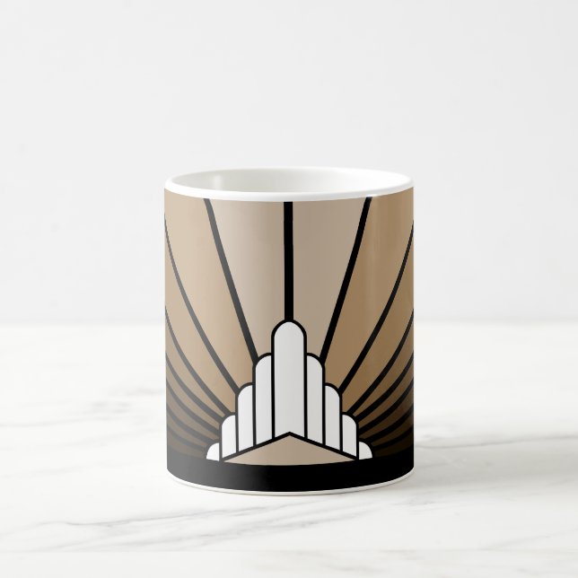 Caneca De Café Art deco sun em bronzeado (Centro)