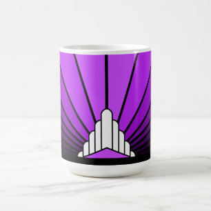 Caneca De Café Art deco sun em roxo Mug