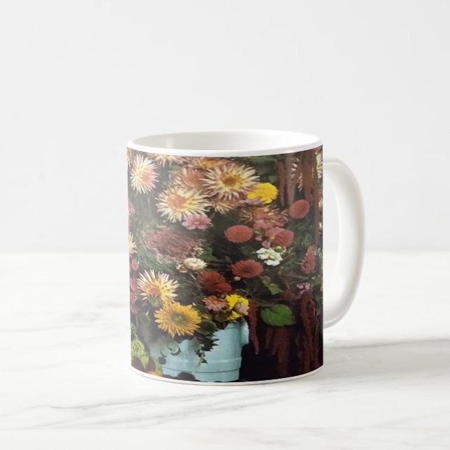 Caneca De Café Art Floral Vase Buquê Mug (Frente Esquerda)