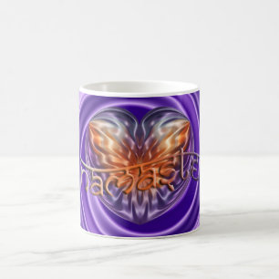 Caneca De Café ART Heart NAMASTE   espiral violeta