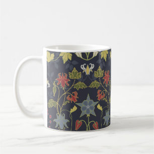 Caneca De Café Art Nouveau Aquílio: Floral Escuro