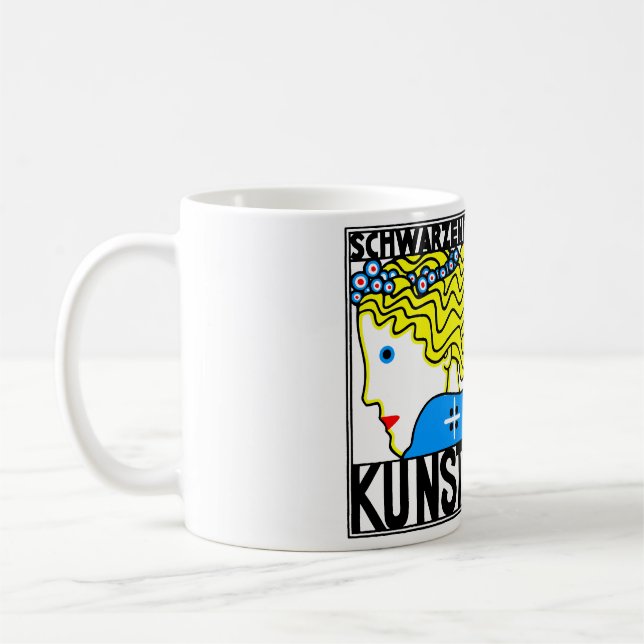 Caneca De Café Art Nouveau Art Show Fair Maiden de 1908 (Esquerda)