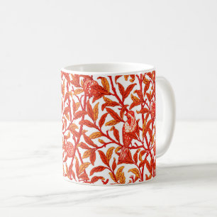 Caneca De Café Art Nouveau Bird & Pomegranate, Mandarin Orange
