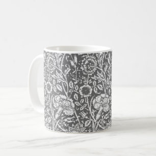 Caneca De Café Art Nouveau Carnação Damask, Cinza/Cinza
