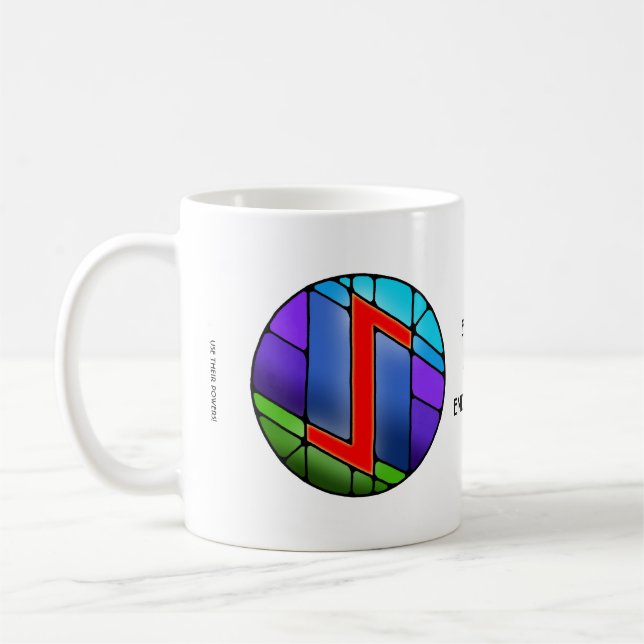 Caneca De Café Art Nouveau Eihwaz Rune Mug - ENDURANCE! (Esquerda)