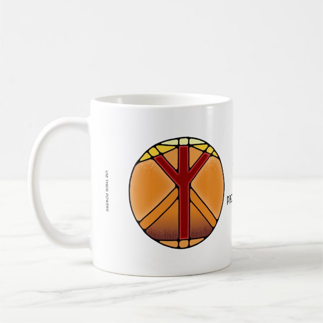 Caneca De Café Art Nouveau Elhaz Rune Mug - PROTEÇÃO! (Esquerda)