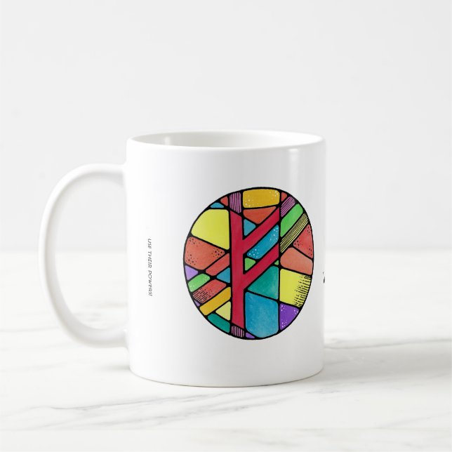 Caneca De Café Art Nouveau Fehu Rune Mug. (Esquerda)