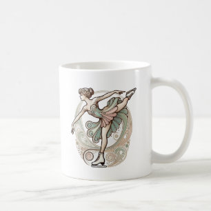 Caneca De Café Art Nouveau Female Figure Skater Mug