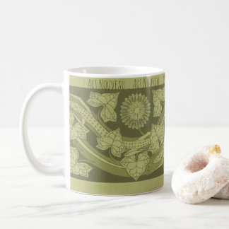 Caneca De Café Art Nouveau Folhas e Lagartos Café Mug