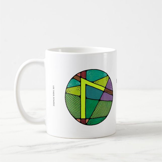 Caneca De Café Art Nouveau Laguz Rune Mug - LIFE! (Esquerda)