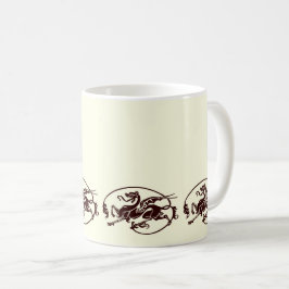 Caneca De Café Art Nouveau Magical Dragon Design