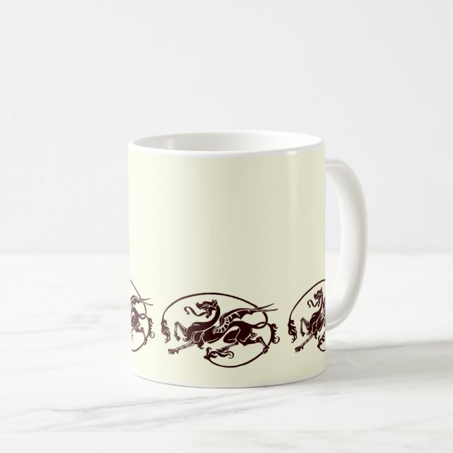 Caneca De Café Art Nouveau Magical Dragon Design (Frente Esquerda)