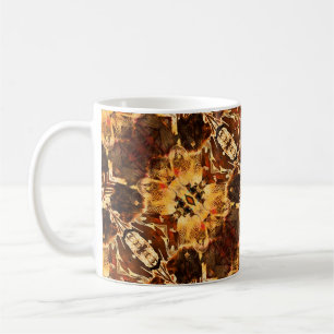 Caneca De Café art nouveau ornamental vintage ouro e marrom pa
