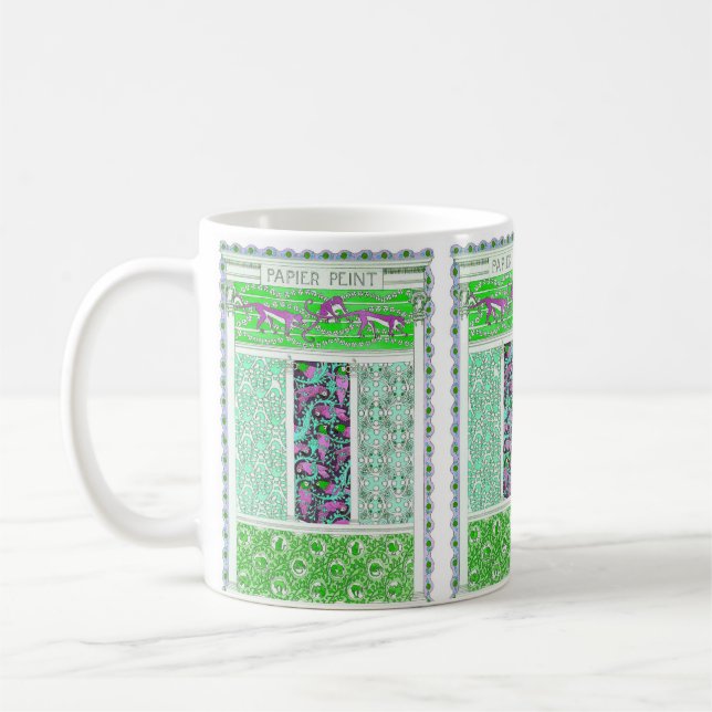 Caneca De Café Art nouveau papagaio-papagaio-macaco-selva (Esquerda)