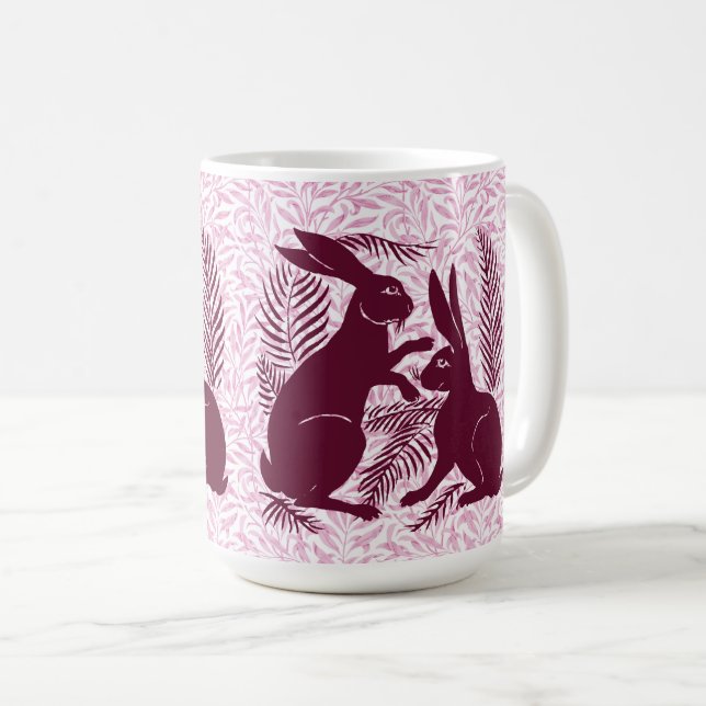 Caneca De Café Art Nouveau Par dos Coelhos De Morgan e Morris (Frente Esquerda)